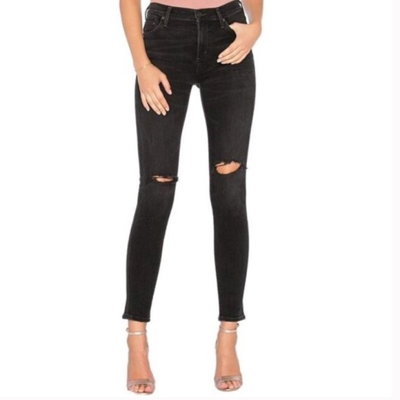 NWOT Citizens of Humanity Rocket High Rise Skinny Jeans Size 27 Destroyed Z225